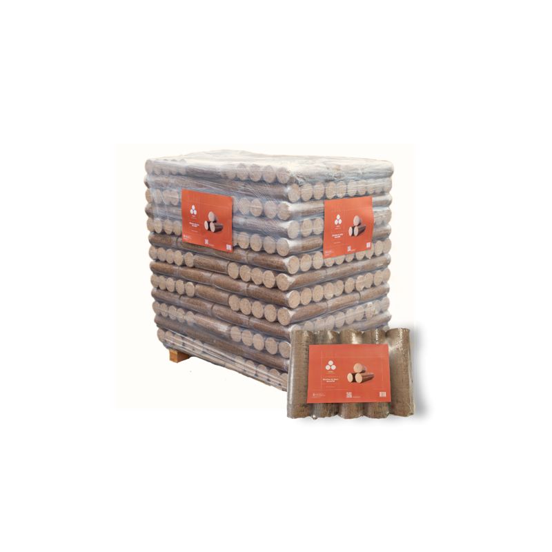 Bois Densifié Premium - 96 paquets de 5 bûches - Palette environ 925kgs