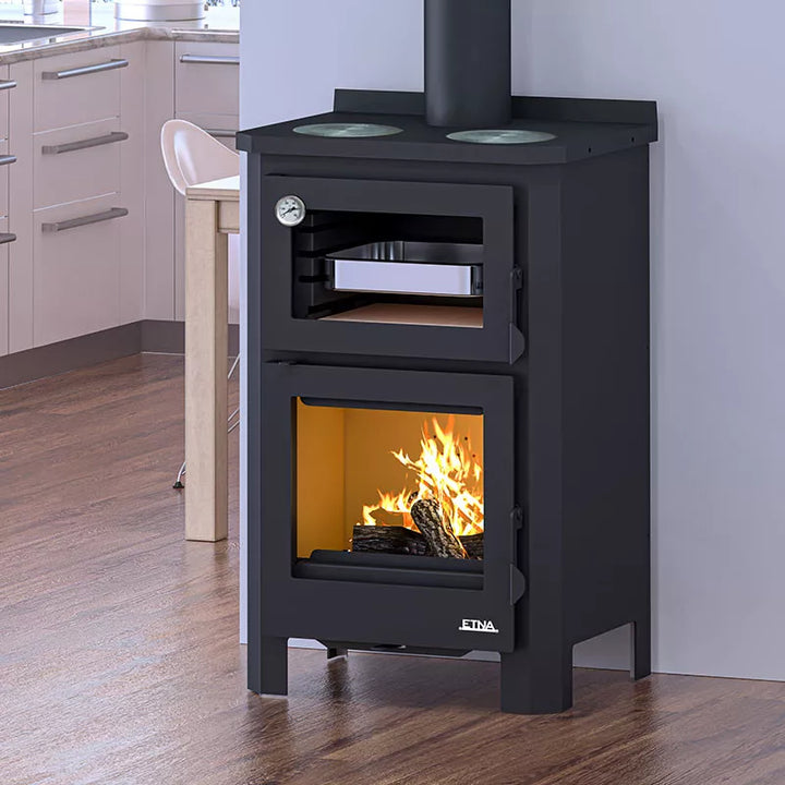 Poêle à bois avec four et plaque de cuisson Pramoda - 9 Kw